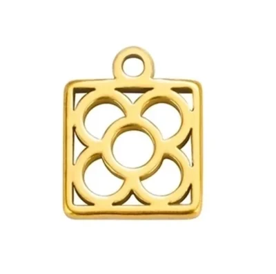 fleur-encadree-charm-acier-inoxydable-vetv-jewelry Charm Fleur Encadrée