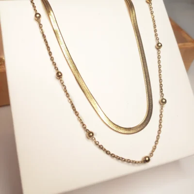 Collier-double-rang-elorie-bijoux-acier-inoxydable-vetv-jewelry Collier Elorie